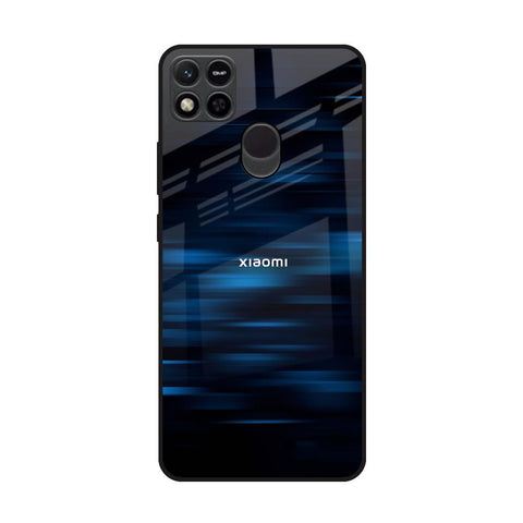 Blue Rough Abstract Redmi 10A Glass Back Cover Online