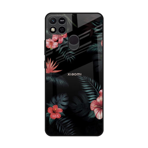 Tropical Art Flower Redmi 10A Glass Back Cover Online