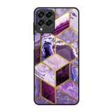 Purple Rhombus Marble Samsung Galaxy M53 5G Glass Back Cover Online