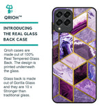 Purple Rhombus Marble Glass Case for Samsung Galaxy M53 5G