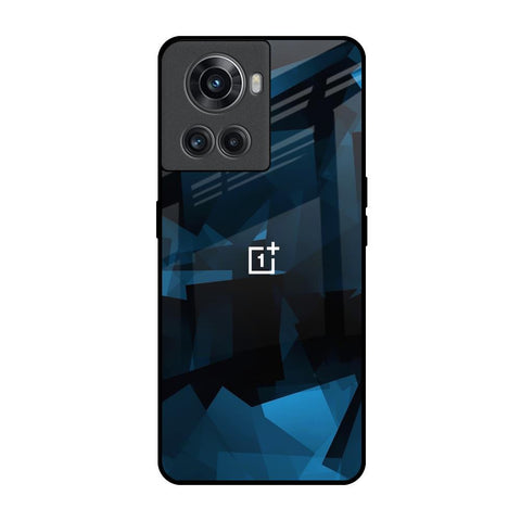 Polygonal Blue Box OnePlus 10R 5G Glass Back Cover Online