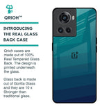 Green Triangle Pattern Glass Case for OnePlus 10R 5G