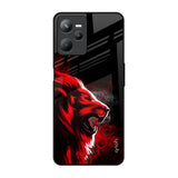 Red Angry Lion Realme C35 Glass Back Cover Online