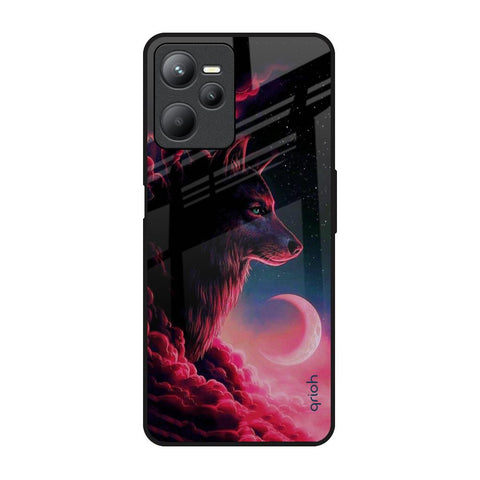 Moon Wolf Realme C35 Glass Back Cover Online