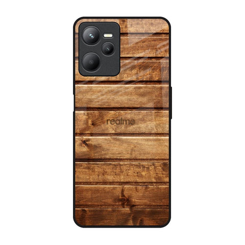 Wooden Planks Realme C35 Glass Back Cover Online