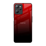 Maroon Faded Realme C35 Glass Back Cover Online