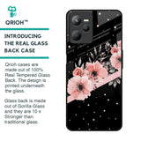 Floral Black Band Glass Case For Realme C35