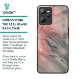 Pink And Grey Marble Glass Case For Realme C35