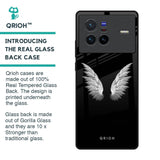 White Angel Wings Glass Case for Vivo X80 5G