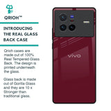 Classic Burgundy Glass Case for Vivo X80 5G