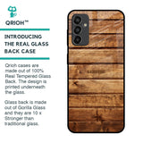 Wooden Planks Glass Case for Samsung Galaxy F13