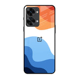 Wavy Color Pattern OnePlus Nord 2T 5G Glass Back Cover Online