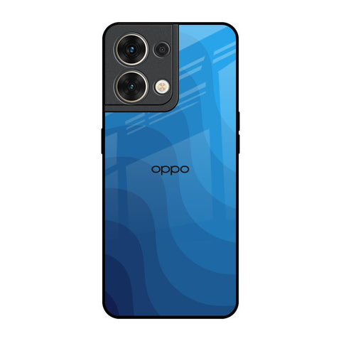 Blue Wave Abstract Oppo Reno8 5G Glass Back Cover Online