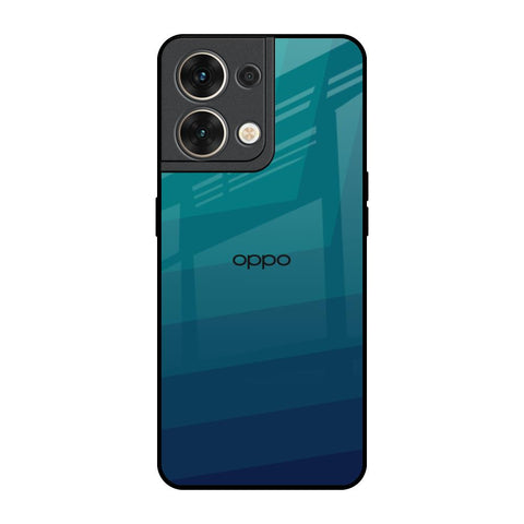Green Triangle Pattern Oppo Reno8 5G Glass Back Cover Online