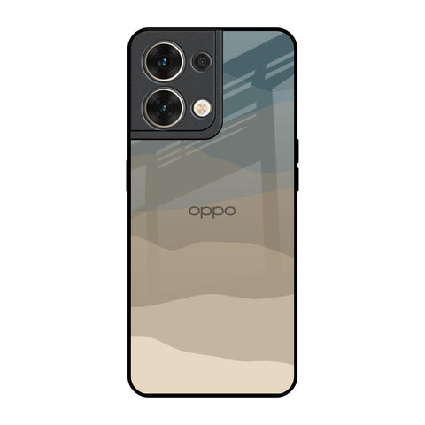 Abstract Mountain Pattern Oppo Reno8 5G Glass Back Cover Online