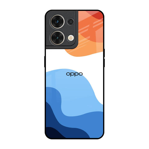 Wavy Color Pattern Oppo Reno8 5G Glass Back Cover Online