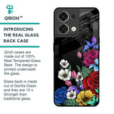 Rose Flower Bunch Art Glass Case for Oppo Reno8 5G