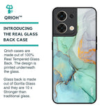 Green Marble Glass Case for Oppo Reno8 5G