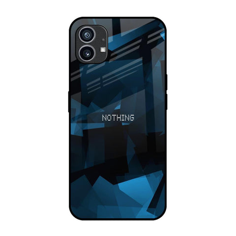 Polygonal Blue Box Nothing Phone 1 Glass Back Cover Online