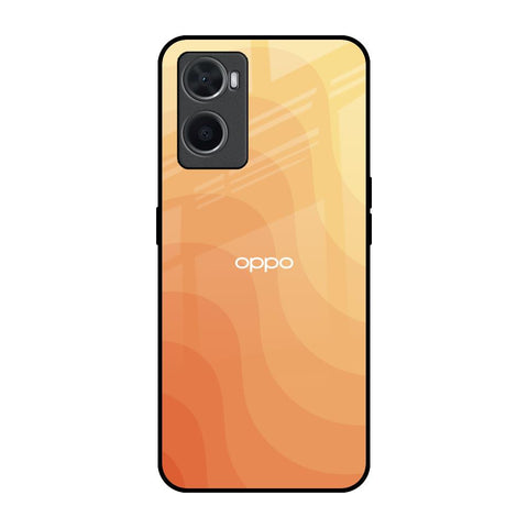 Orange Curve Pattern Oppo A36 Glass Back Cover Online