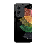 Colorful Leaves Vivo V25 Pro Glass Back Cover Online