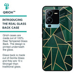 Abstract Green Glass Case For Vivo V25 Pro