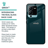 Hunter Green Glass Case For Vivo V25 Pro