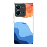 Wavy Color Pattern Vivo V25 Glass Back Cover Online