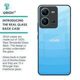 Wavy Blue Pattern Glass Case for Vivo V25