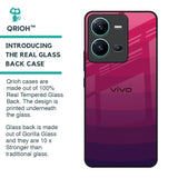 Wavy Pink Pattern Glass Case for Vivo V25