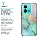 Green Marble Glass case for Vivo V25