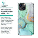 Green Marble Glass Case for iPhone 14 Plus