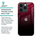 Wine Red Glass Case For iPhone 14 Pro