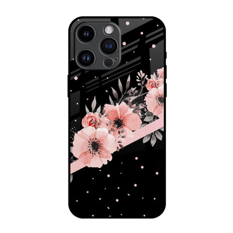 Floral Black Band iPhone 14 Pro Max Glass Back Cover Online
