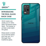 Green Triangle Pattern Glass Case for Realme 9 5G