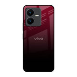 Wine Red Vivo Y22 Glass Back Cover Online