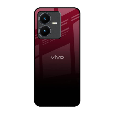 Wine Red Vivo Y22 Glass Back Cover Online