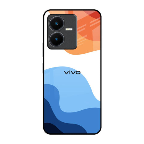 Wavy Color Pattern Vivo Y22 Glass Back Cover Online