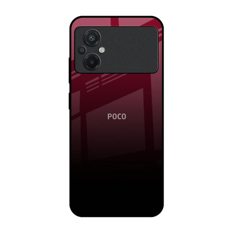 Wine Red Poco M5 Glass Back Cover Online