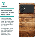 Wooden Planks Glass Case for Poco M5