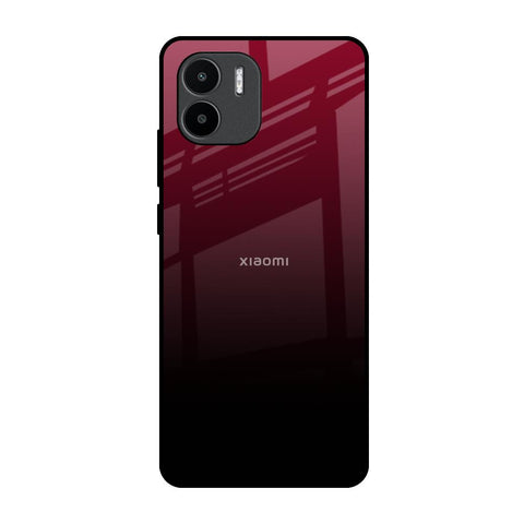 Wine Red Redmi A1 Glass Back Cover Online