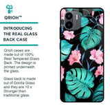 Tropical Leaves & Pink Flowers Glass case for Redmi A1