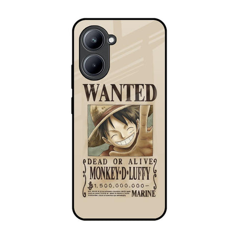 Luffy Wanted Realme C33 Glass Back Cover Online