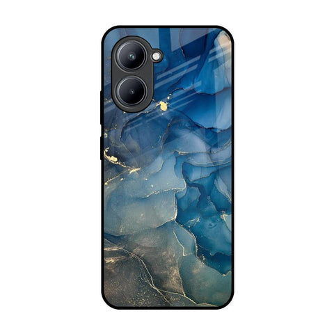 Blue Cool Marble Realme C33 Glass Back Cover Online
