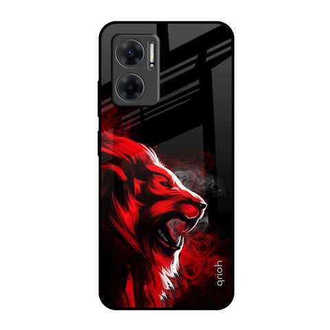 Red Angry Lion Redmi 11 Prime 5G Glass Back Cover Online