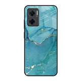 Blue Golden Glitter Redmi 11 Prime 5G Glass Back Cover Online