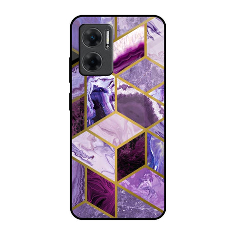 Purple Rhombus Marble Redmi 11 Prime 5G Glass Back Cover Online