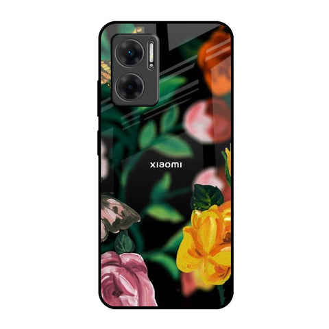 Flowers & Butterfly Redmi 11 Prime 5G Glass Back Cover Online