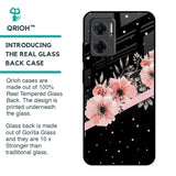 Floral Black Band Glass Case For Redmi 11 Prime 5G