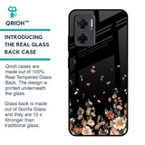 Floating Floral Print Glass Case for Redmi 11 Prime 5G